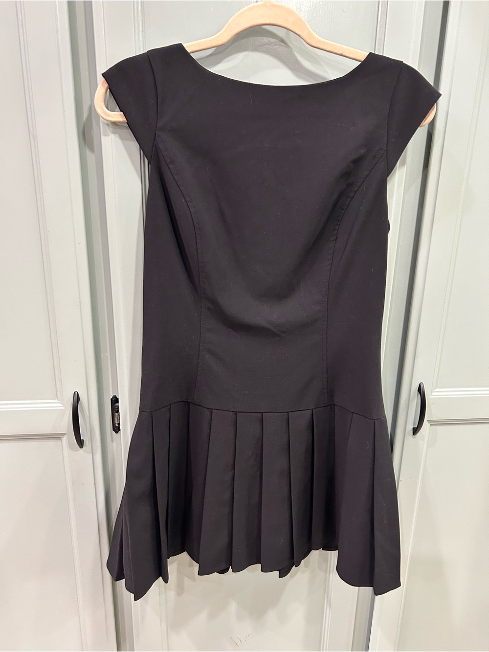 Classic Black Pleated Hem Dress